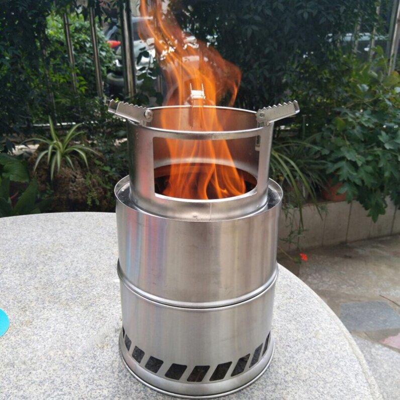 户外折叠柴火火炉不锈钢便携式野营炉具猛火野餐野餐炉具