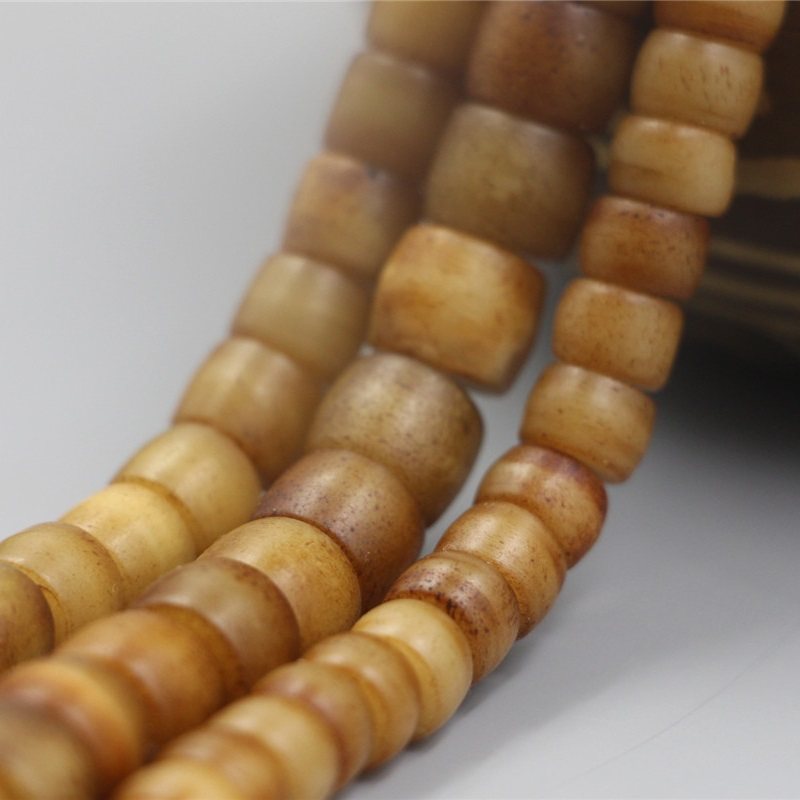 保真西藏牦牛骨手串手链项链108颗整原骨藏式筒珠男款首饰品佛珠