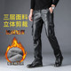 Leather pants men's 2020 new suede waterproof windproof plus velvet thickened PU motorcycle loose assault pants overalls Leather pants men's 2020 new suede waterproof windproof plus velvet thickened PU motorcycle loose assault pants overalls