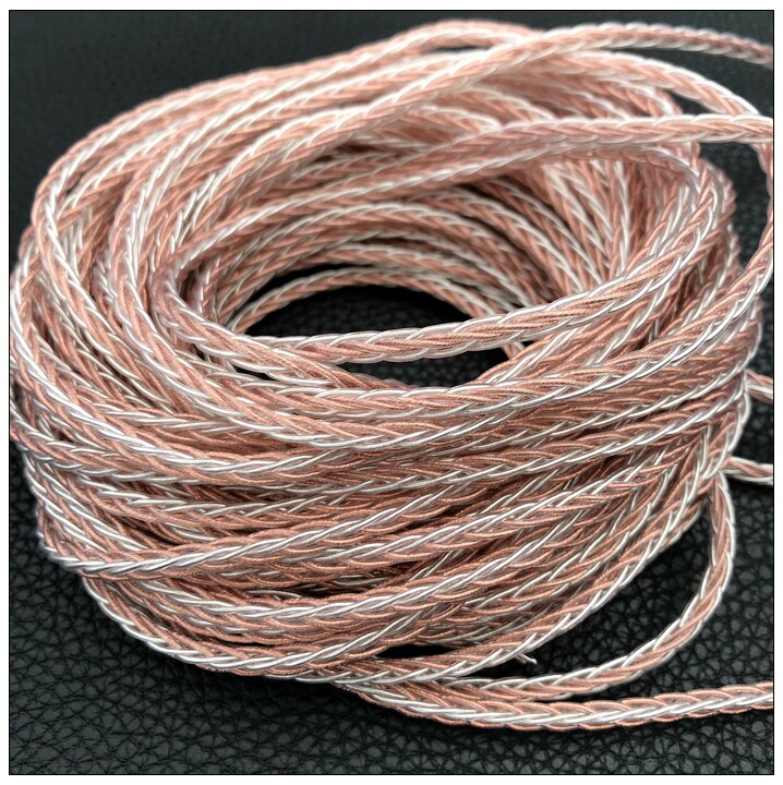 diy编制8股7n银混单晶银线耳机线材铜线耳机