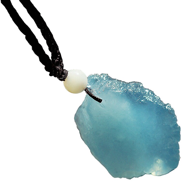 幸运石魔鬼巴西冰种海蓝宝原石吊坠天然水晶毛衣挂件项坠