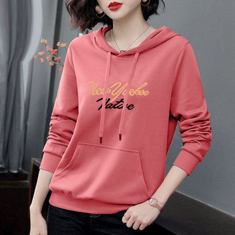 连帽卫衣女士2021春季新款韩版宽松套头长袖卫衣