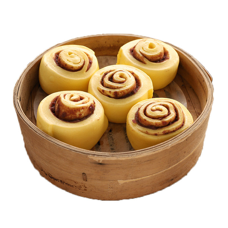 红豆荷花包子广式早茶点心营养早餐花式馒头包点