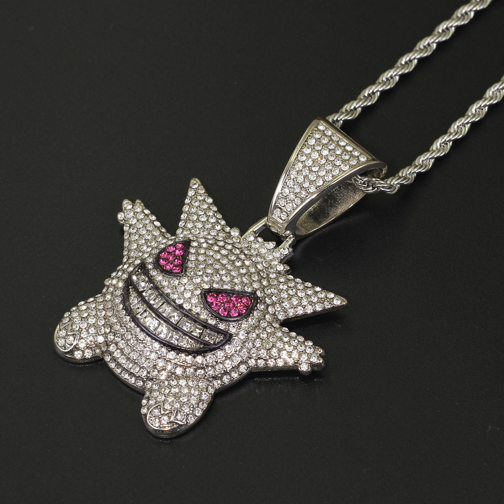 欧美潮牌小精灵耿鬼吊坠项链嘻哈神奇宝贝幽灵男女项链