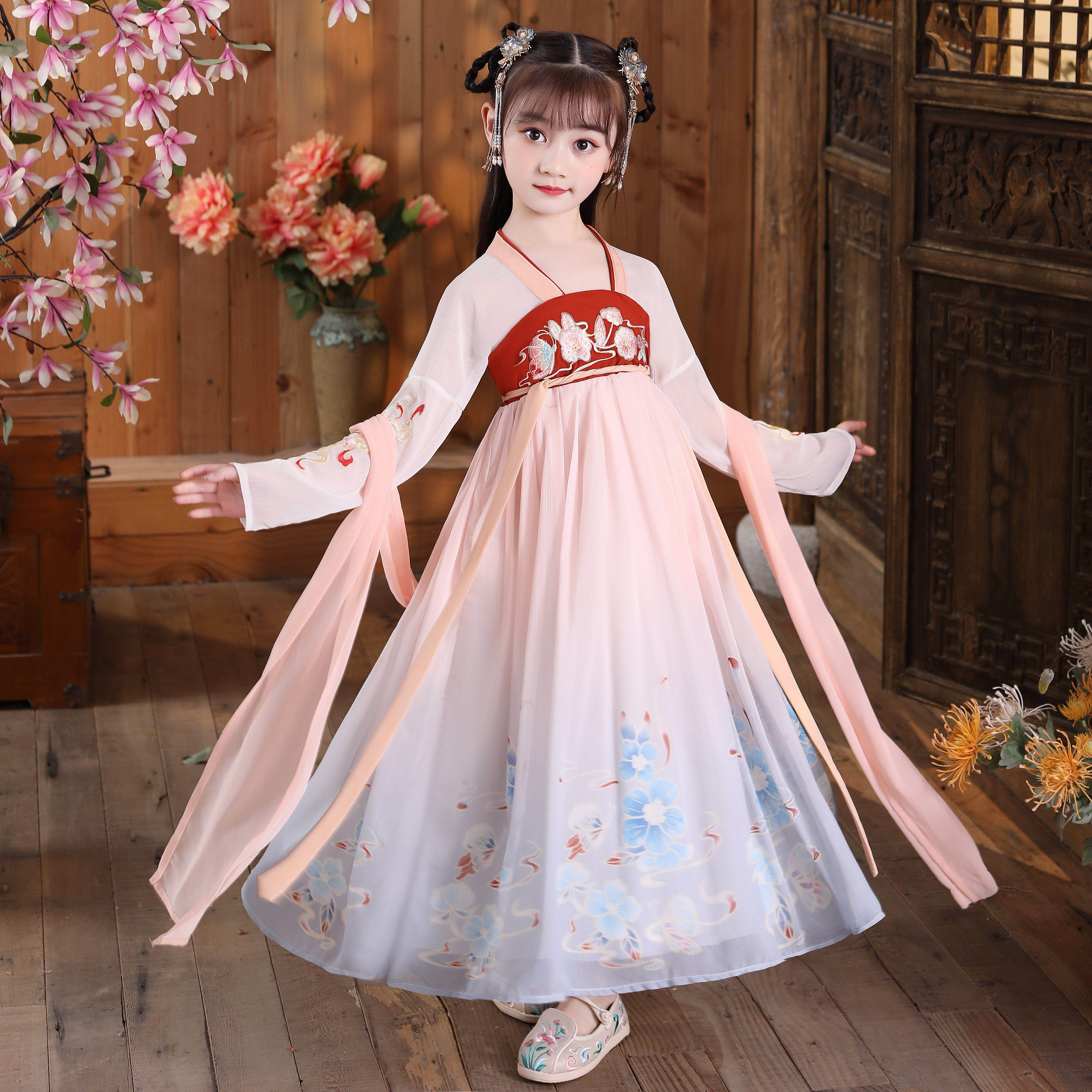 汉服女童中国国风漂亮公主古装襦裙超仙唐装汉服