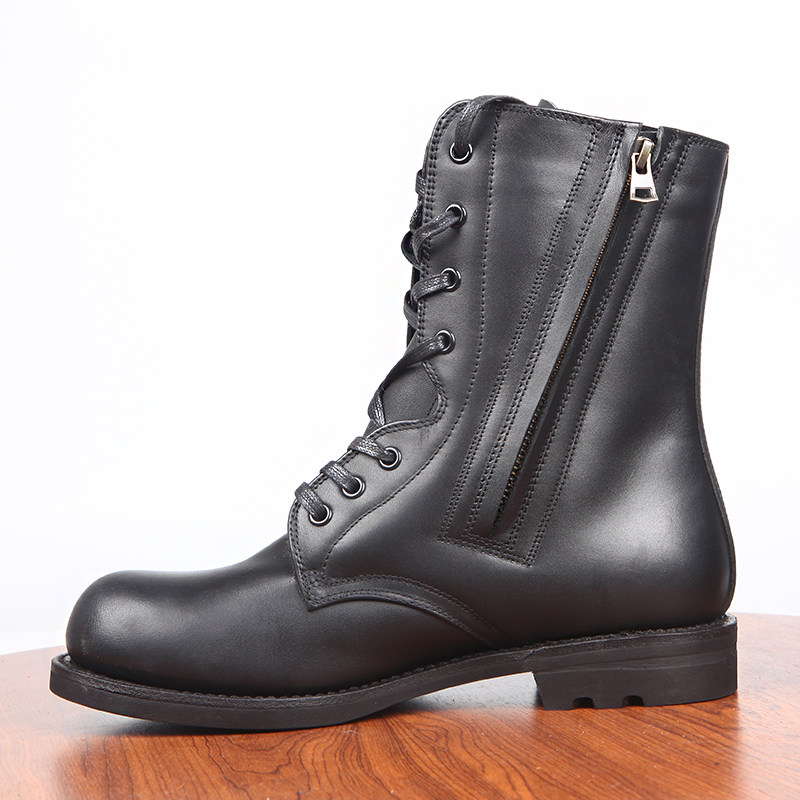 3516冬季羊毛飞行员皮靴真皮保暖马丁机车靴高筒高帮鞋