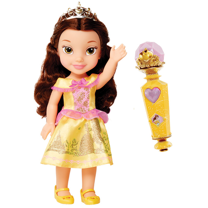 迪士尼贝儿公主智能唱歌娃娃美女野兽女孩话筒娃娃