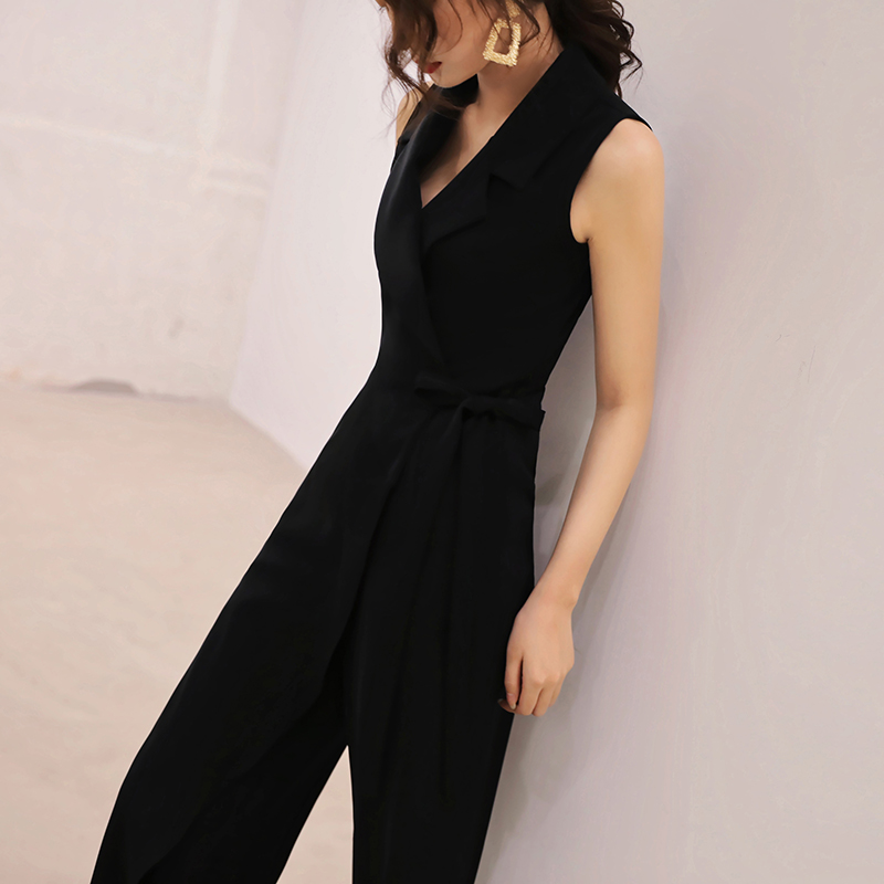 晚礼服女宴会气质高贵轻奢小众高端高级感黑色连体裤裙裤装连身裤