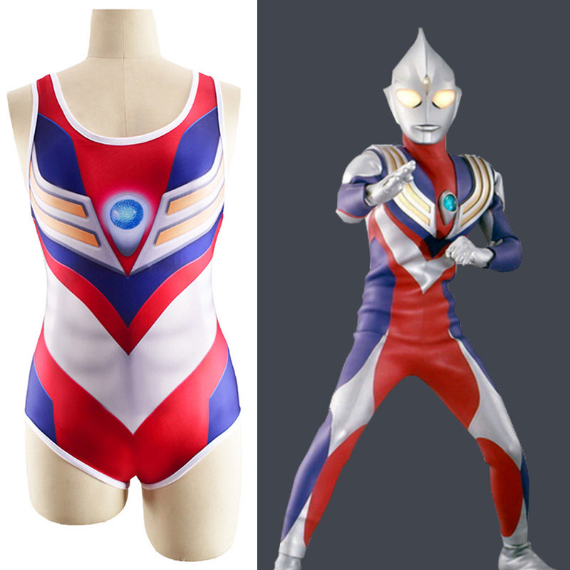 日本迪迦奥特曼cos情趣性感连体紧身衣泳衣背心比基尼cosplay女装