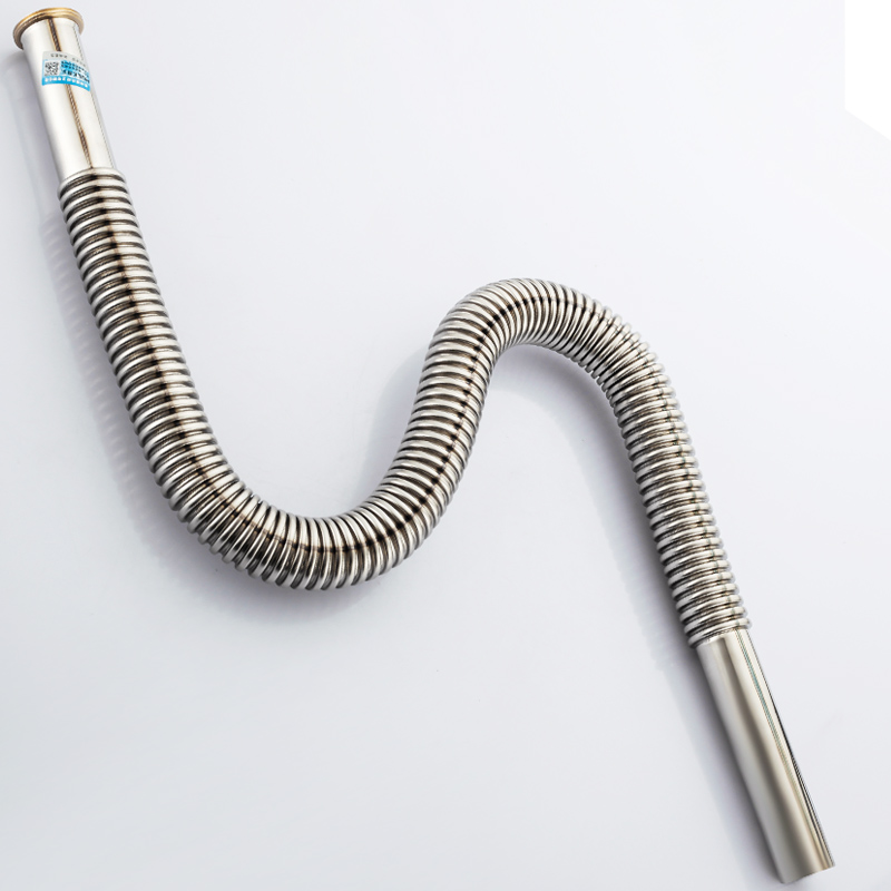 洗手盆面盆不锈钢下水管下水加长排水管台盆家用防臭脸盆配用件