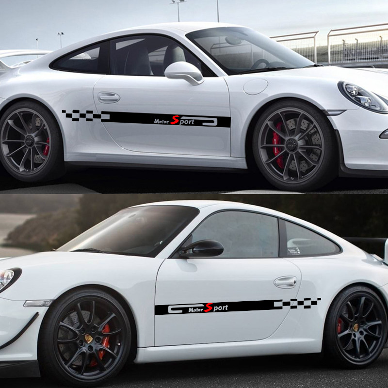 汽车侧裙拉花车贴车身个性运动改装贴纸车门汽车装饰贴