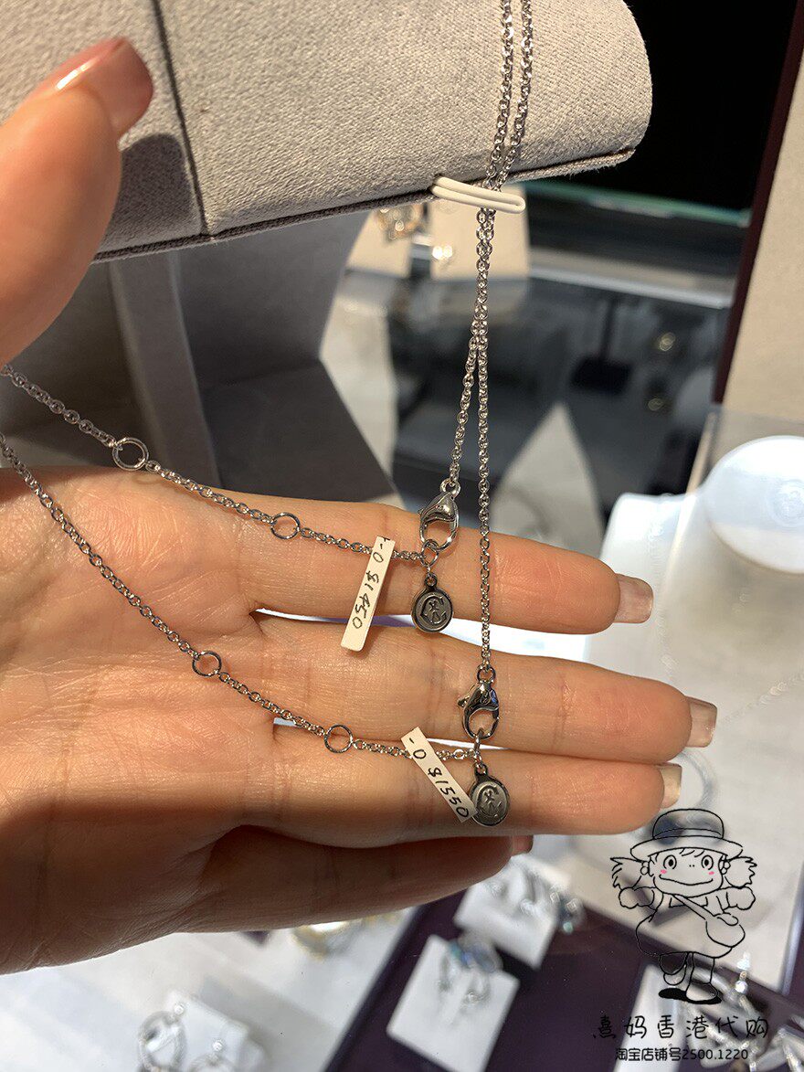 香港charriol夏利豪精钢材质星星水钻女生项链2色项链