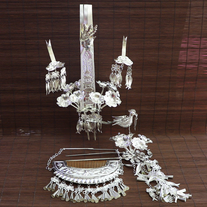 侗族头饰三件件套大歌盛装发饰套件民族风新娘发饰