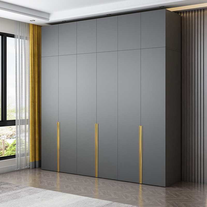 轻奢衣柜简带顶简约现代实木木质储物四六北欧衣柜