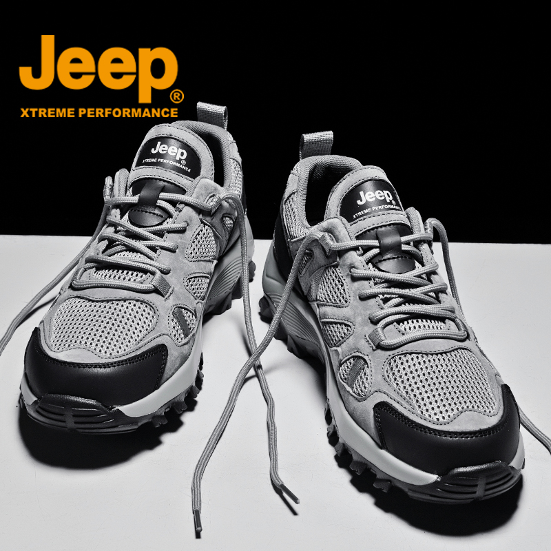 JEEP吉普男鞋2022新款夏季户外防滑耐磨登山鞋运动百搭休闲徒步鞋