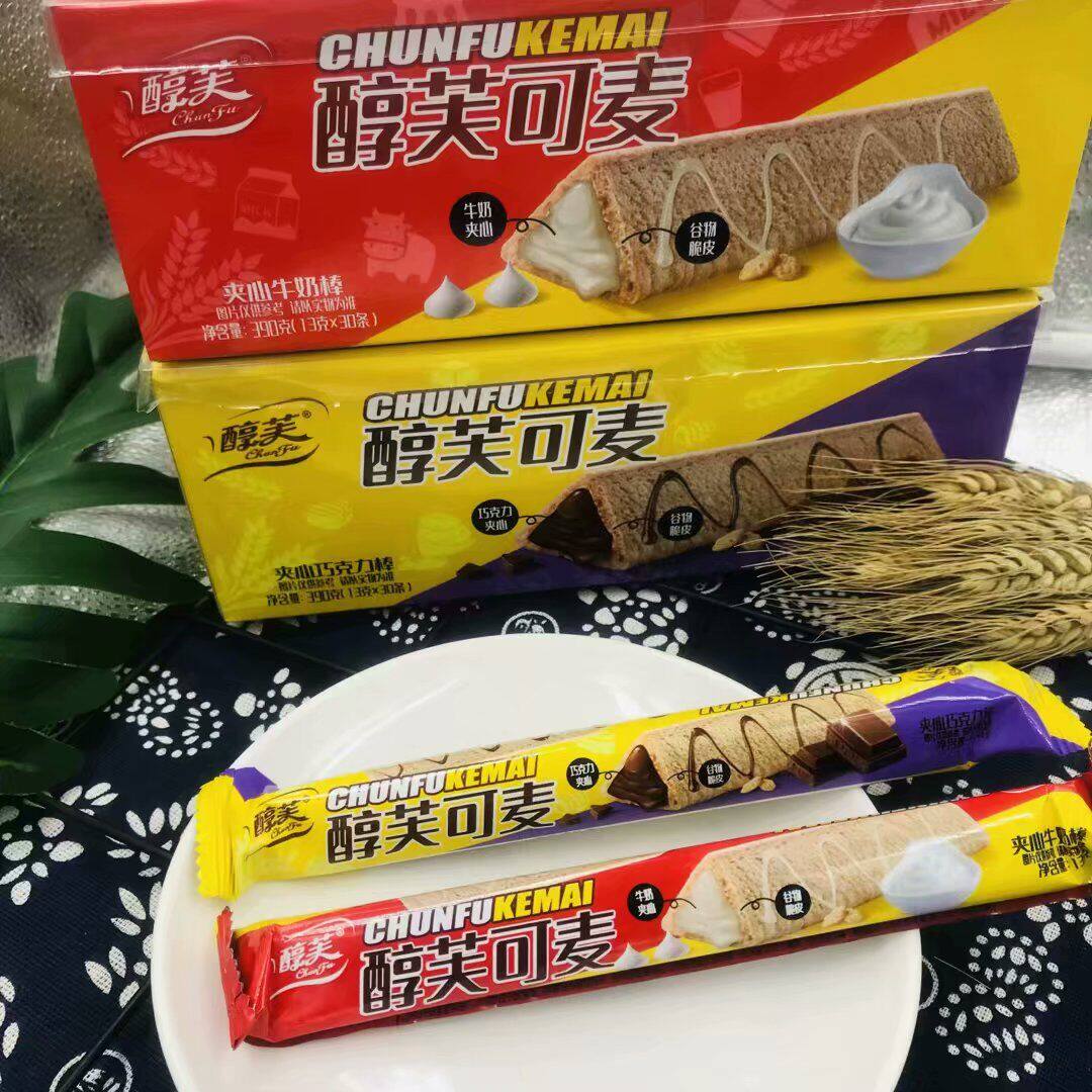 醇芙巧克力夹心长条饼干零食大礼包小吃香米校园巧克力制品