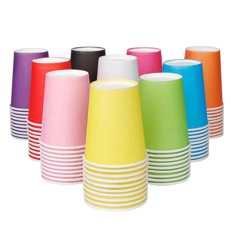 混装彩色一次性纸杯儿童diy手工杯子幼儿园早教手工创意粘贴类