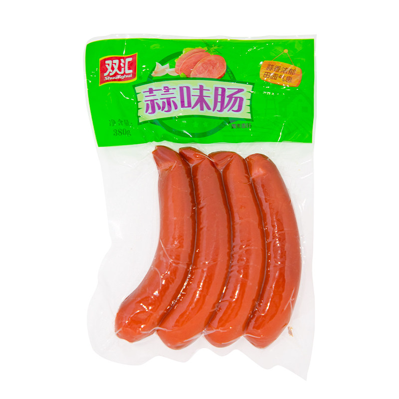 双汇蒜味190g火腿肠凉菜炒菜脆皮肠下酒菜蒜蓉包装即食肠类