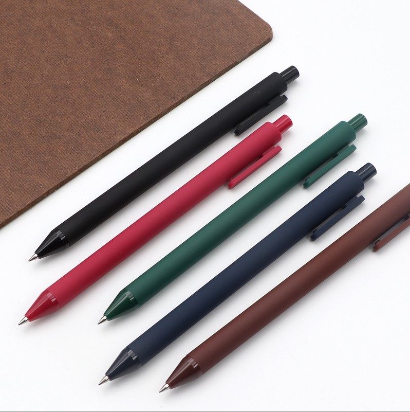 包邮kaco书源pure复古古色软胶笔杆彩色笔学生中性笔