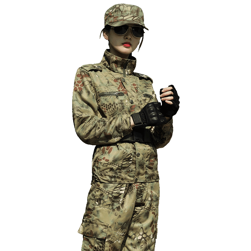 正版蟒纹迷彩服套装男女战术服黑色训作服工作服套装耐磨