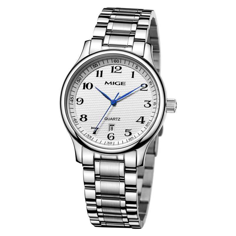 米格mige正品手表石英情侣表时尚蓝针简约钢带国产腕表