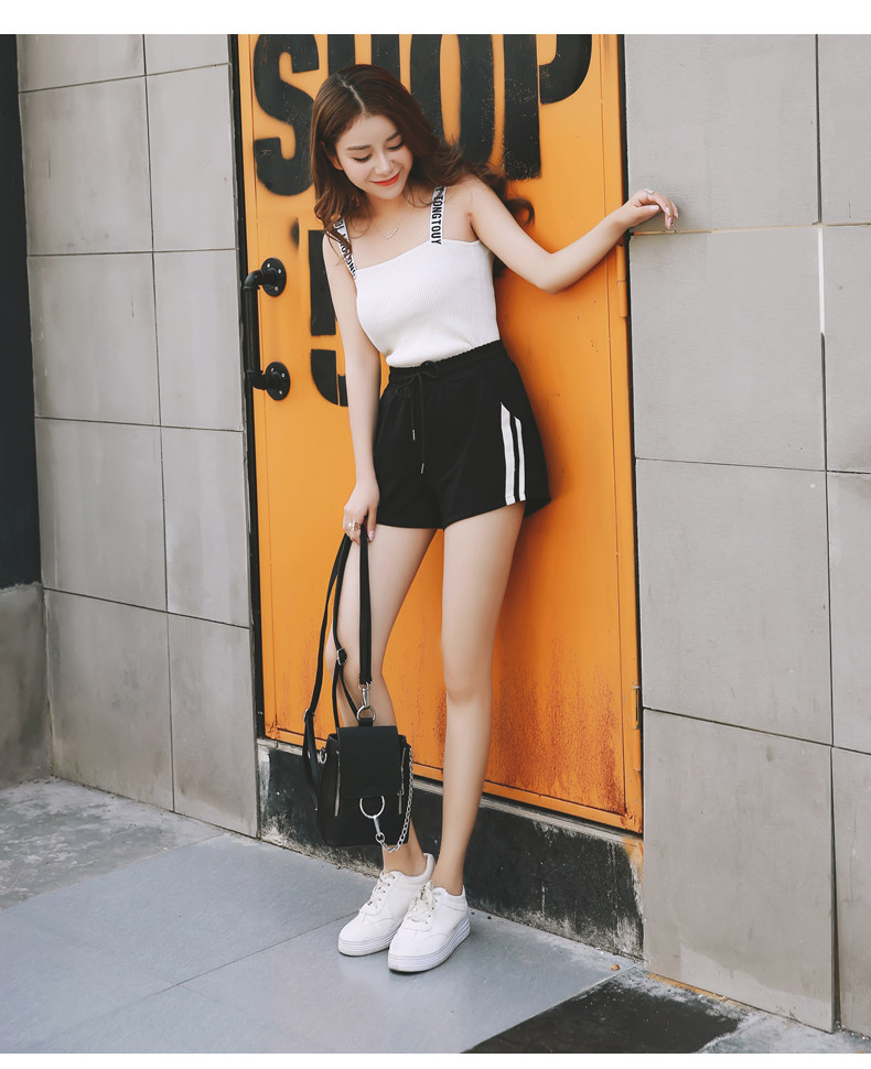 运动短裤女宽松健身房修身学生品牌专柜2018夏季新款休闲裤阔腿裤