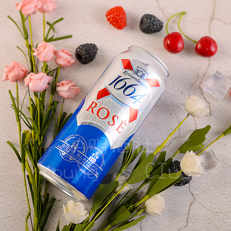 啤酒1664桃红听装500ml5罐白啤酒果味泱赐酒社啤酒