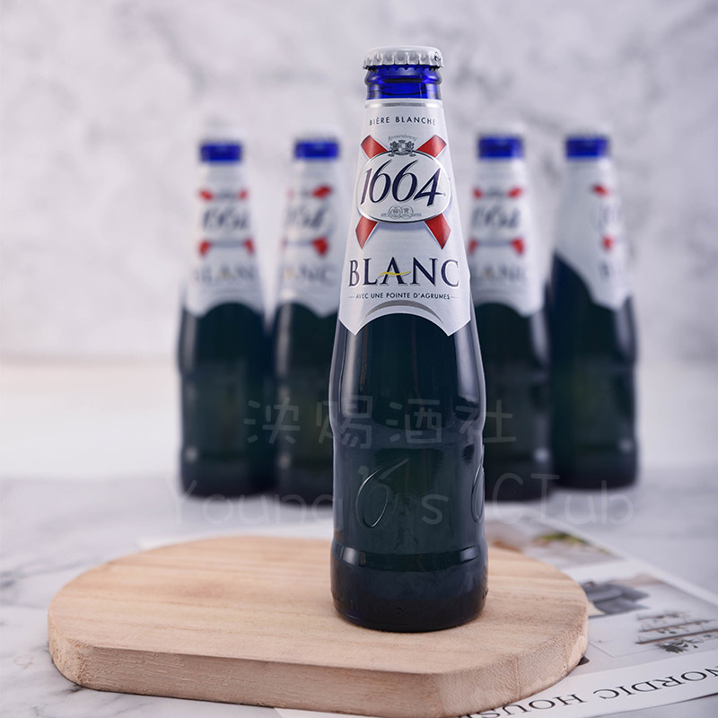 啤酒整箱法国原装进口克伦1664白啤酒kronenbour蓝瓶250ml啤酒