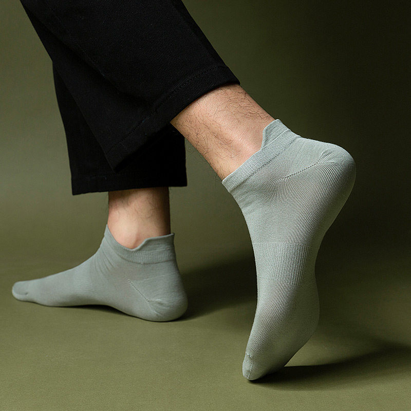 野界袜子男短袜夏天薄款纯棉ins黑色透气低帮短袜