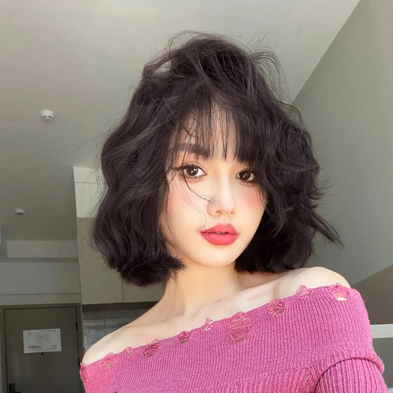 一鱼yiyu假发短发日常减龄短卷发羊毛卷新款可爱日常整顶假发