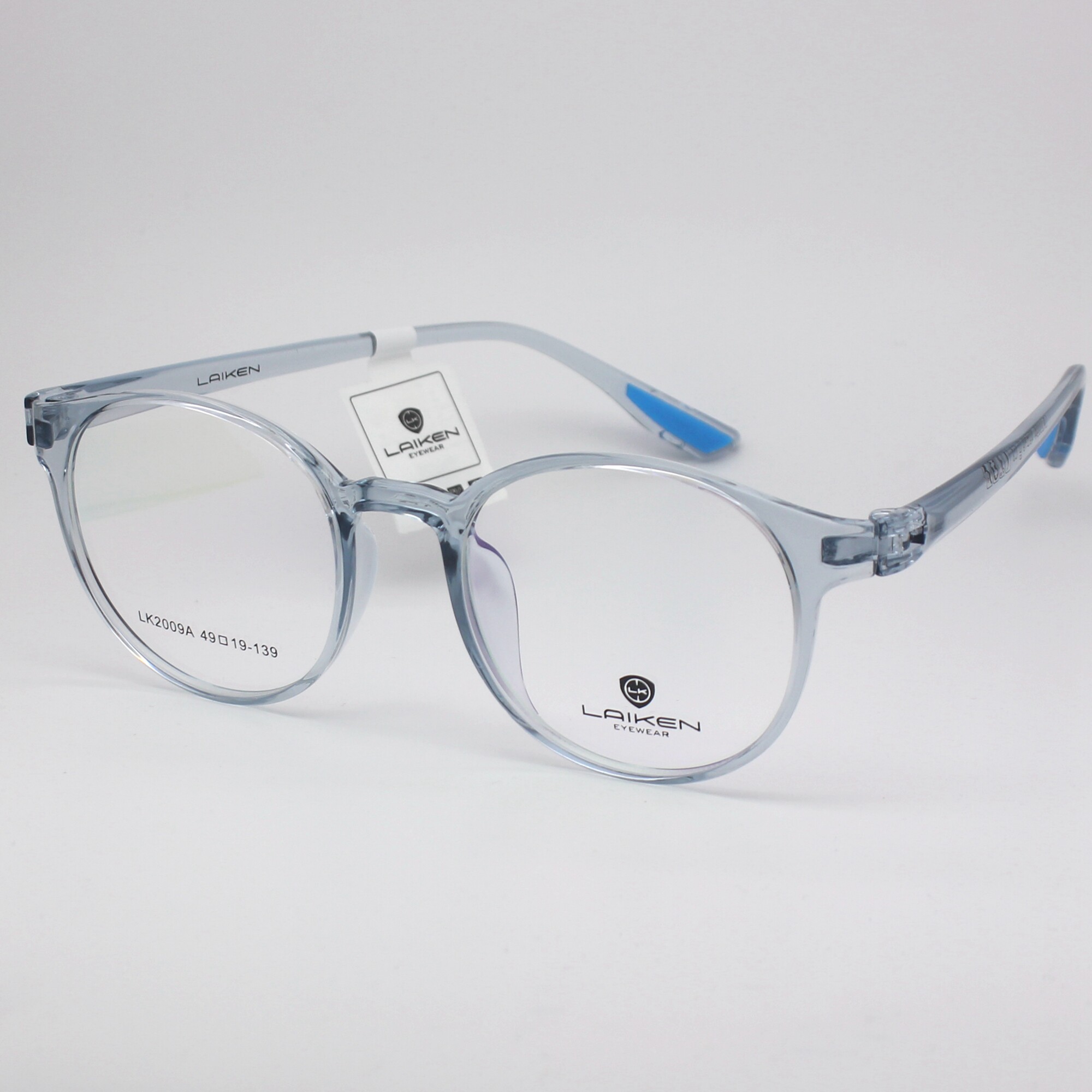 laiken眼镜架超轻轻无螺丝透明明色圆框眼镜近视眼镜架