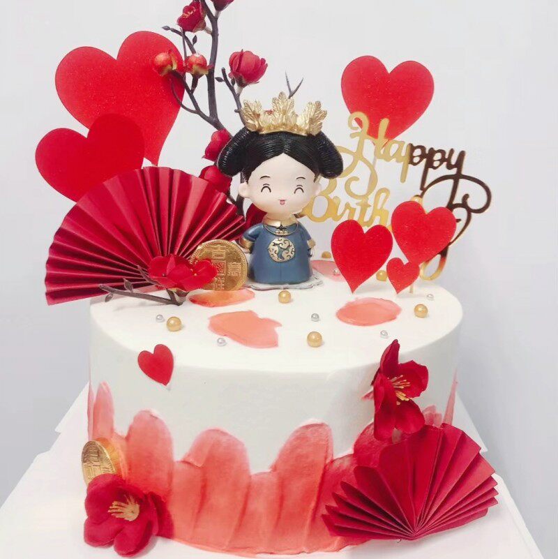摆件皇后娘娘母亲节宫廷生日蛋糕装饰皇上千岁烘焙节日装扮用品