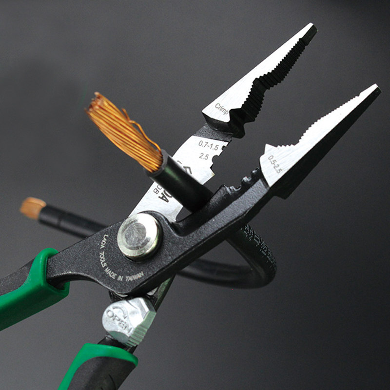 台湾功能电工剪线钳剥线钳压线多用电线压接拨剥线钳