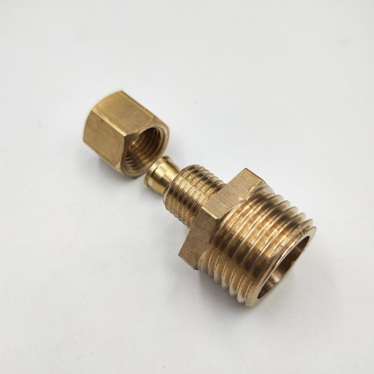 铜管直接加厚外丝卡套高压加湿器纺织机配件1分管接头