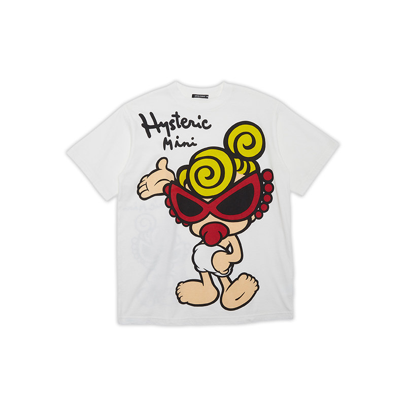 黑超奶嘴宽松logo男女女儿童装hystericmini日本潮牌t恤