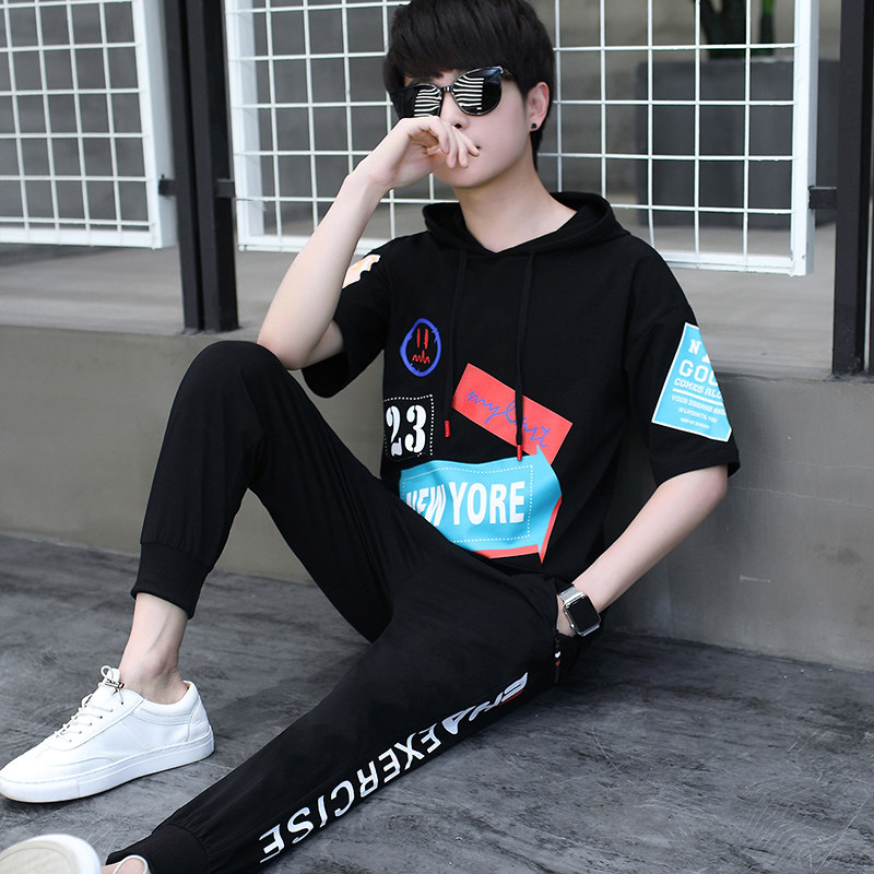 夏季青少年夏装气大帅气15岁衣服男孩短袖中学生t恤