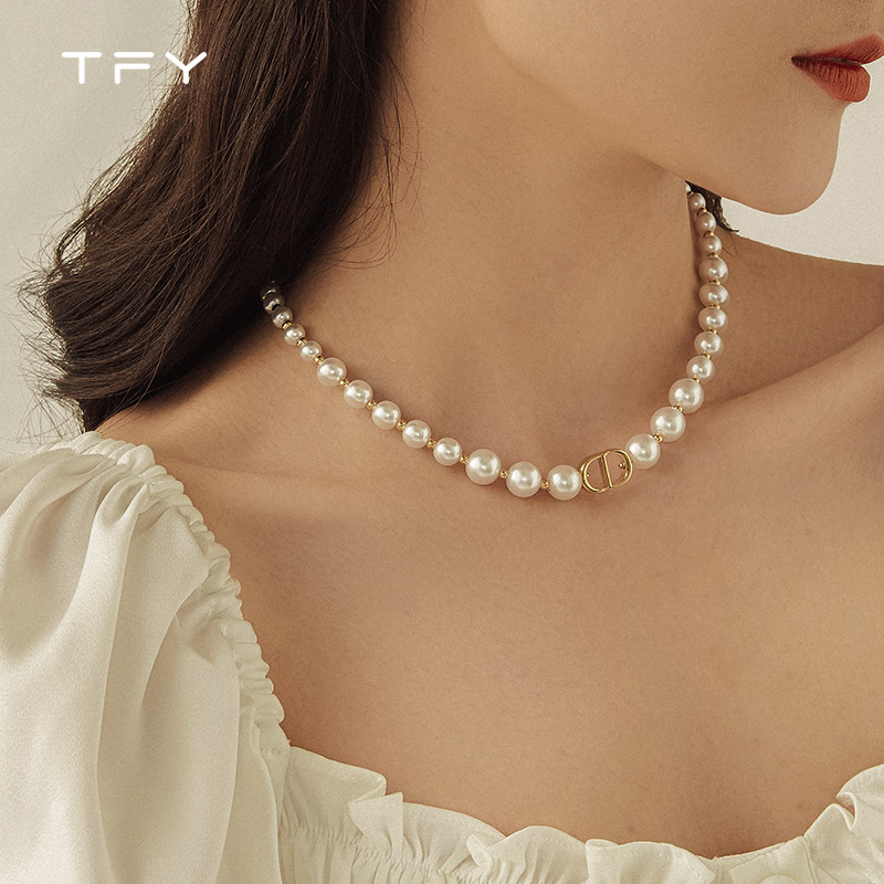 拍三件复古珍珠女2020年新款毛衣链