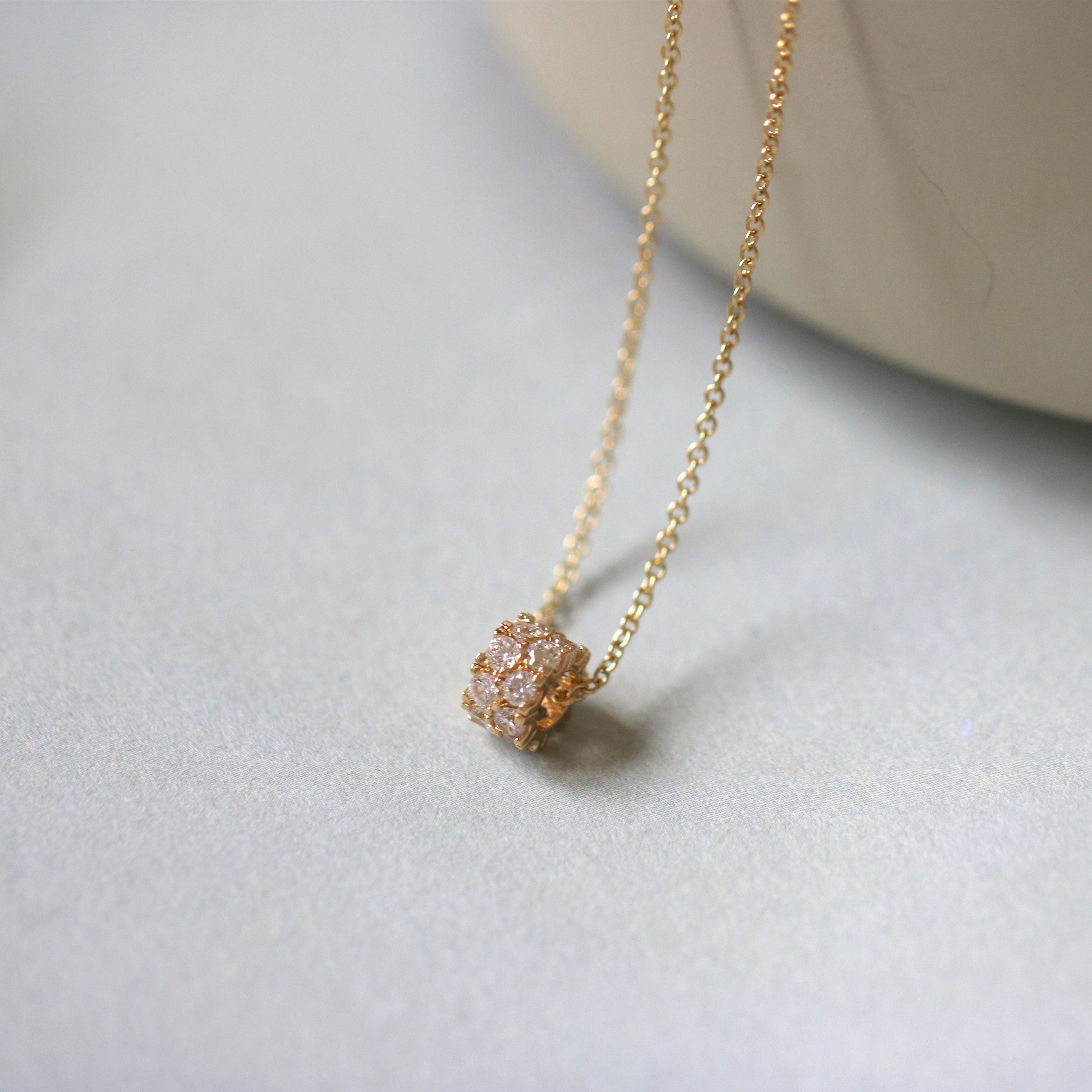 小器饰品国产18k包金百钻路路通项链锁骨精致项链