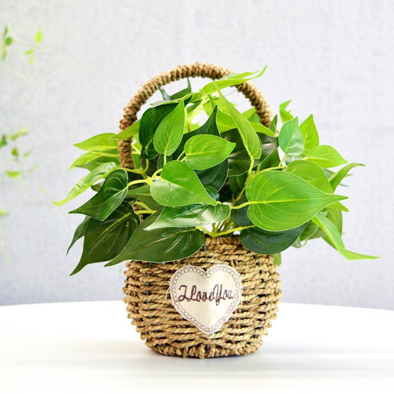 仿真家居盆栽编织植物塑料室内花草新款装饰仿真绿植
