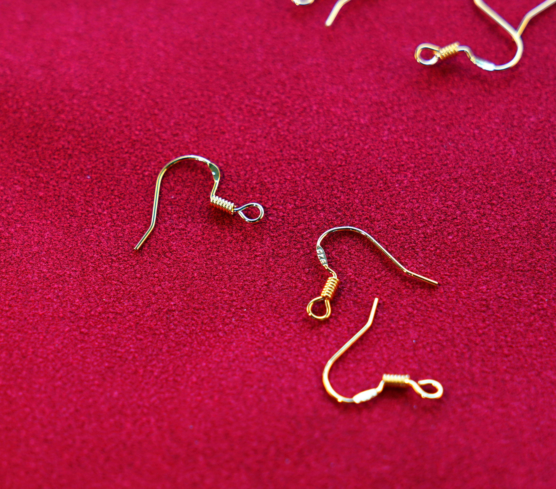 14k包金铜镀真金标准耳钩耳勾配件耳钉diy其他diy饰品配件