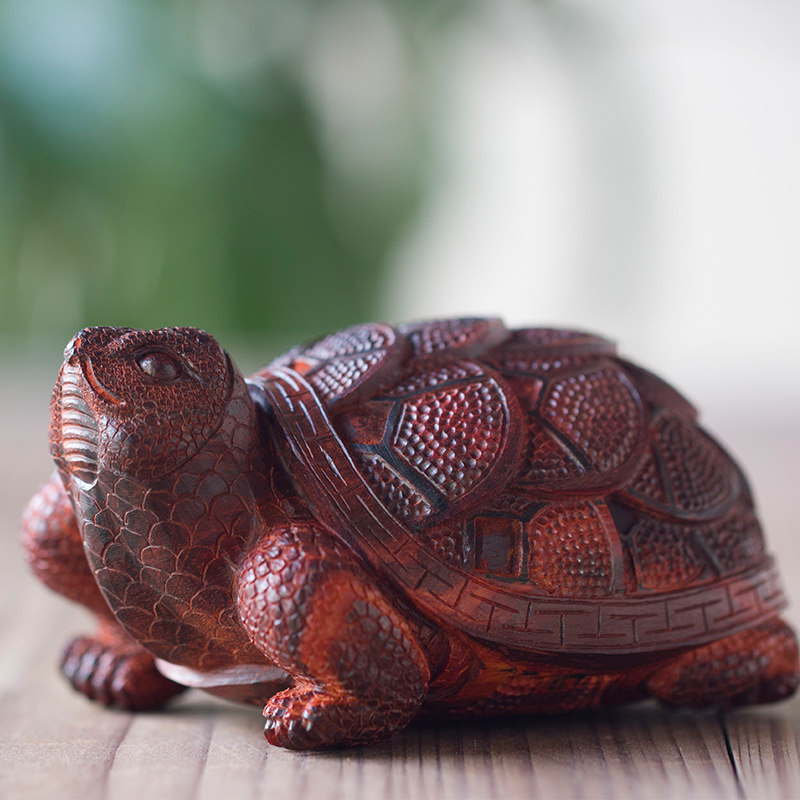 金钱龟印度小叶紫檀老料手工雕刻乌龟摆件文玩摆件