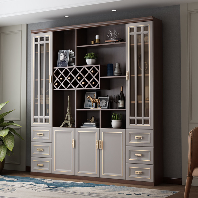 轻奢酒柜客厅靠墙高柜储物柜一体现代简约门厅玄关酒柜