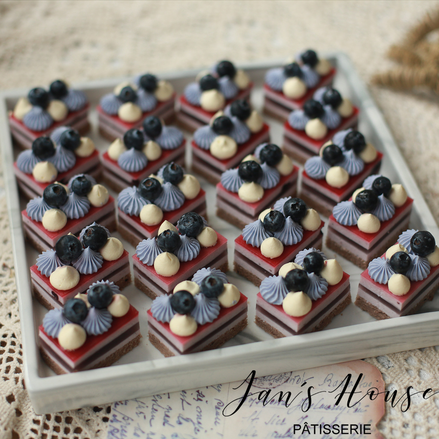 简屋冷冻蛋糕蓝莓慕斯茶歇冷餐会专用蛋糕宝宝宴商务甜品台自助餐