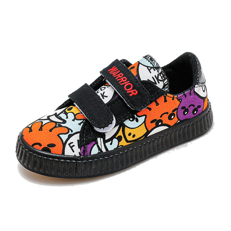 童鞋回力儿童涂鸦低帮帆布布鞋春秋男童子女帆布鞋