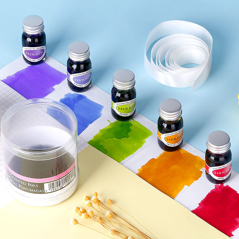 墨水法国jherbin赫本彩色彩色花花香10ml瓶装碳素笔用墨水