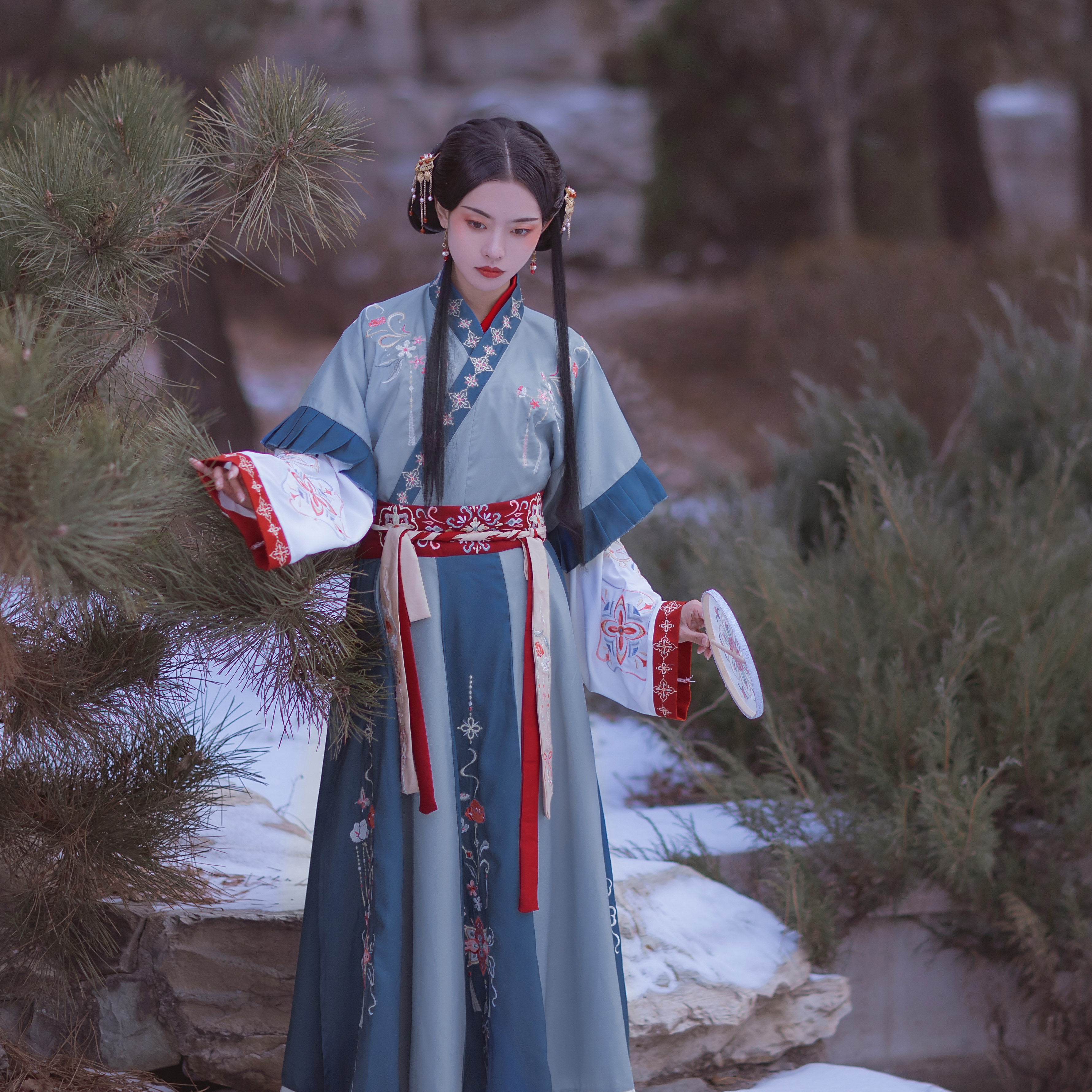 云若依《双笙》原创晋制交领汉服女齐腰春秋款刺绣12破裙4.5米摆