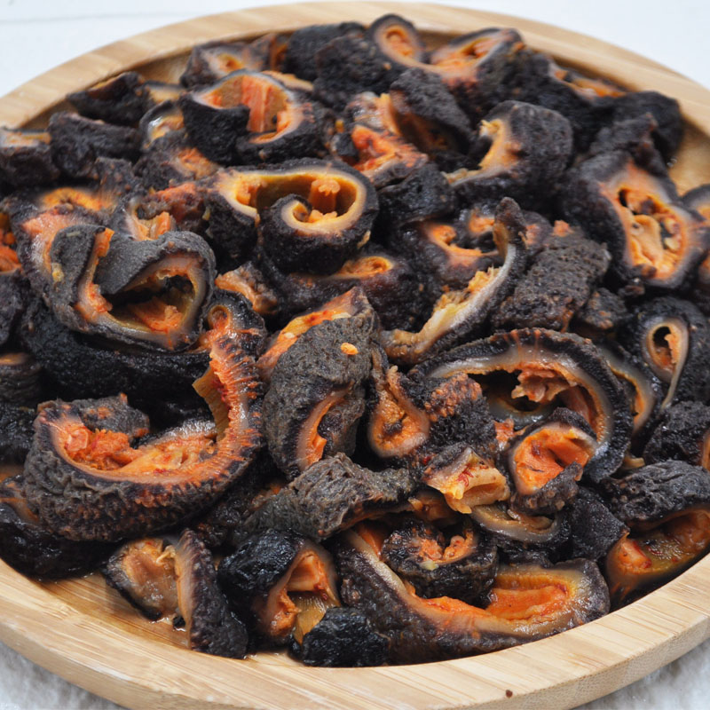 纯野野生俄罗斯海参茄参海茄子内脏切块冷冻新鲜海参