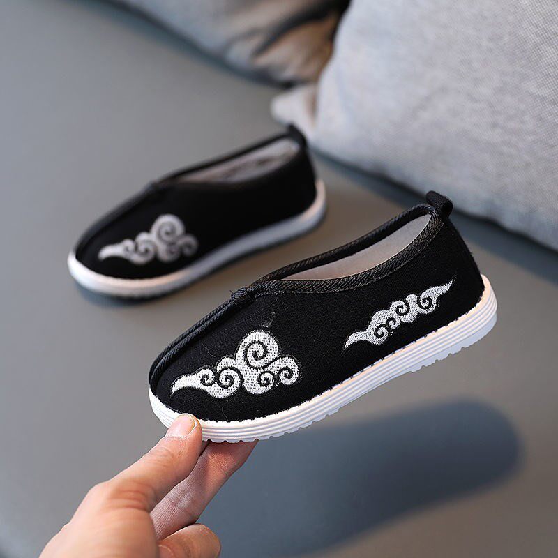 童鞋绣花儿童老北京圆口布鞋老北京布鞋宝宝鞋男单鞋靸古典舞鞋