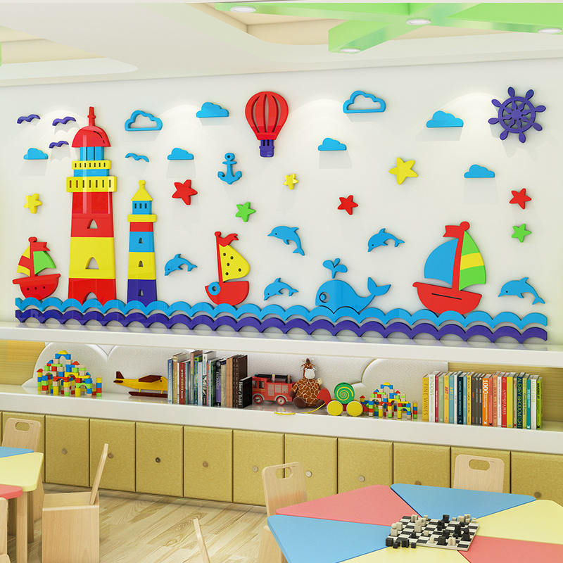 幼儿园墙面装饰海洋环境布置主题墙贴环创材料墙贴