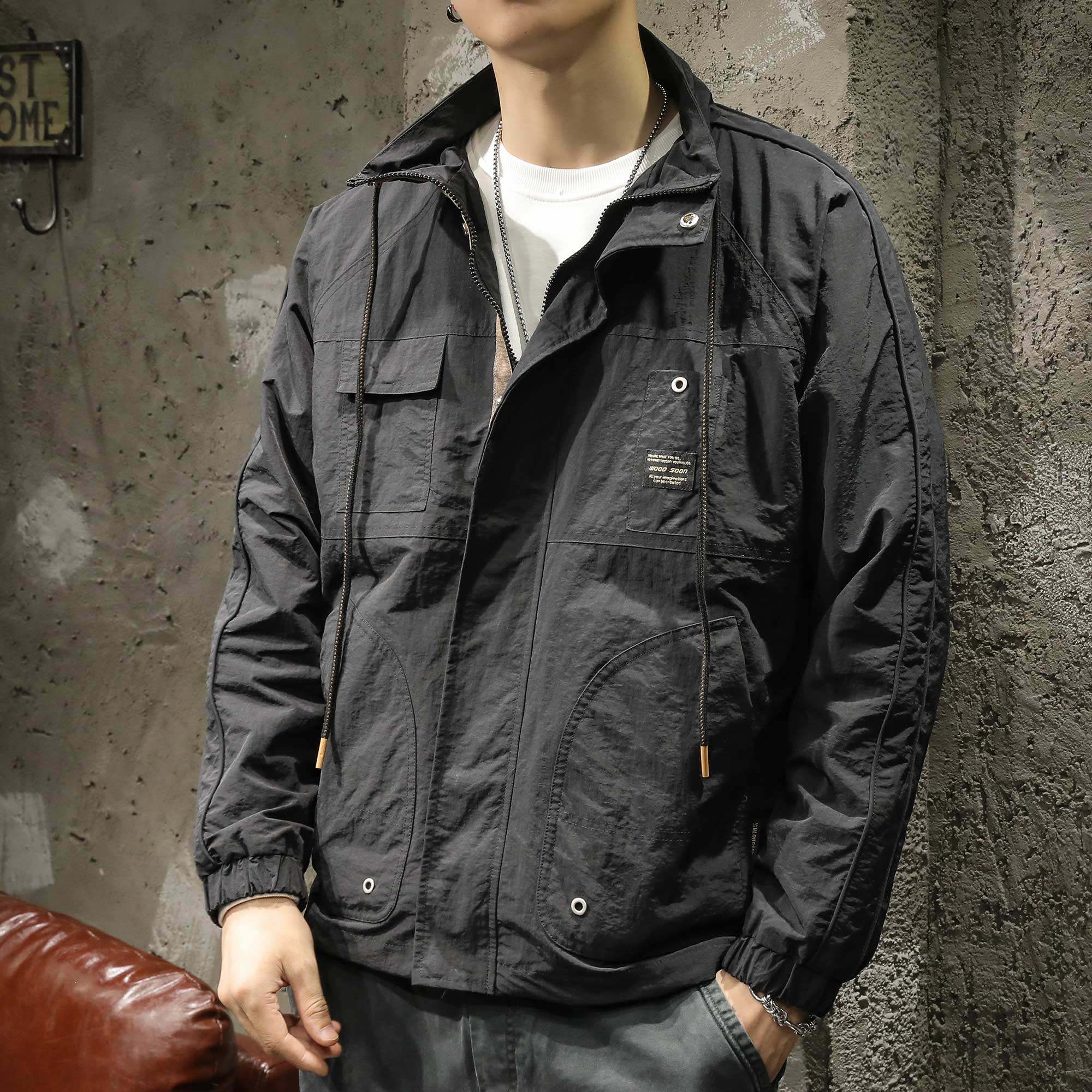 美式复古猎装翻领工装夹克男士秋冬季户外通勤夹克